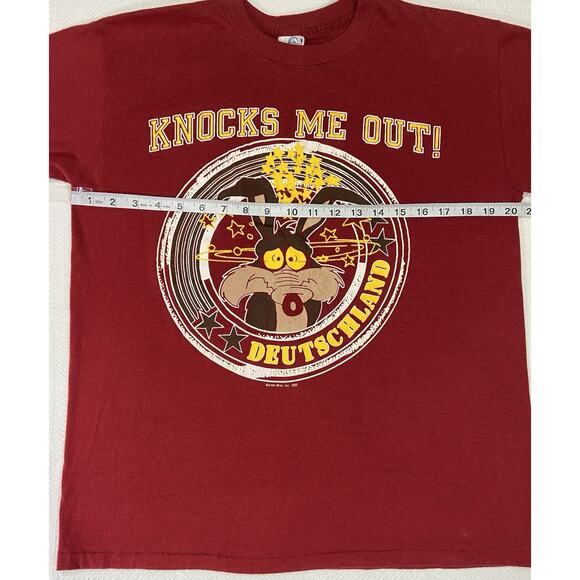 Vintage Wile E Coyote 1980 Warner Bros Single Stitch USA Germany T Shirt Medium - Picture 2 of 16